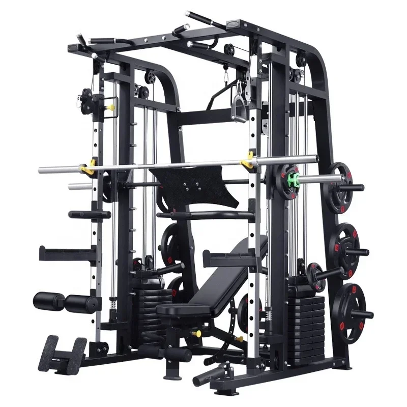 Leg Press Machine - 2026年式スミスマシン総合トレーナー 家庭用・業務用ベンチプレススクワットフレーム バードガントリー多機能複合機