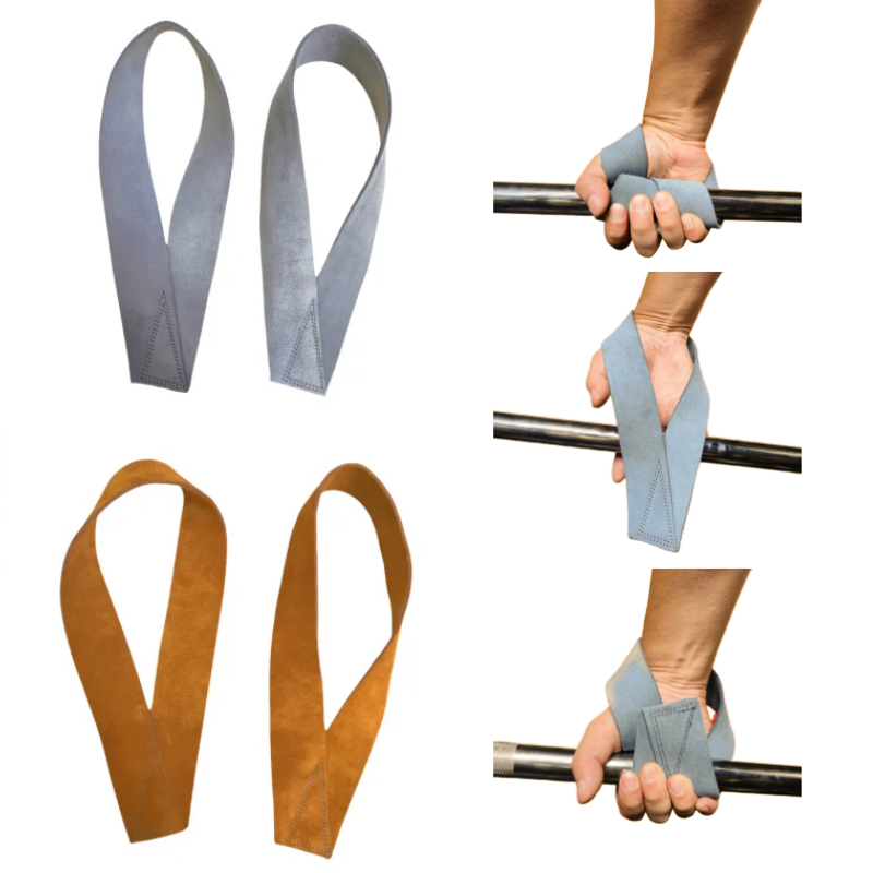 Lifting Straps Wrist - V字型ウェイトリフティングストラップ、2層牛革、ウェイトリフティングストラップ、ジムデッドリフト、パワーリフティング用リストストラップ、1ペア