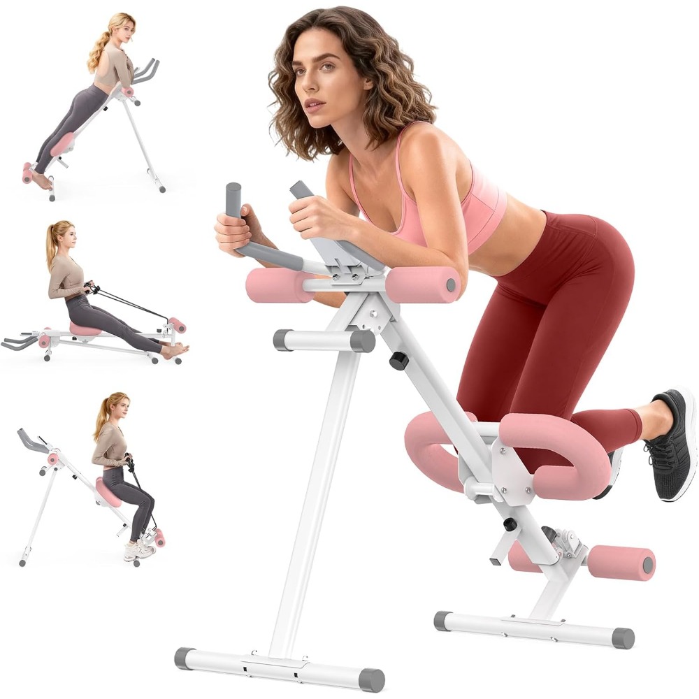 Leg Press Machine - 多機能調整可能な腹筋トレーナー、腹筋運動用アブマシン、5-in-1エクササイズ機器：ローイングマシン、レッグプレスマシン、アブグライダーマシン、ローマンチェア、ハンドル付きレジスタンスバンド