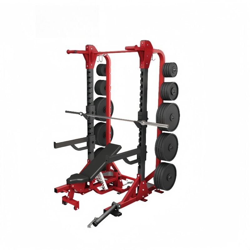 Home Gym Half Rack - フルセット業務用ホームジム機器スチール製マシンファンクショナルトレーナーハーフラック（安全機能付き）