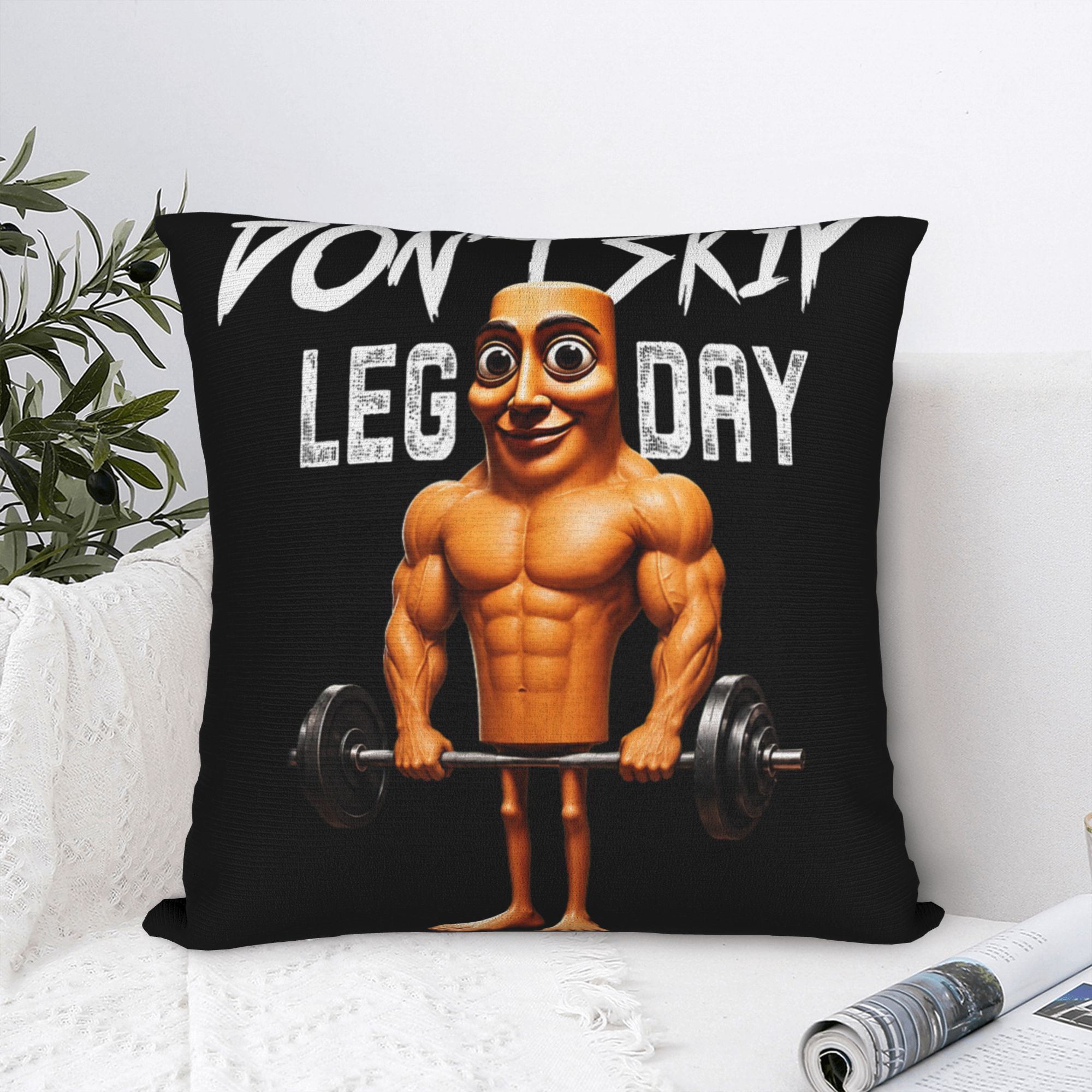 Home Gym Leg Day - 枕カバー「Don't Skip Leg Day Tung Tung