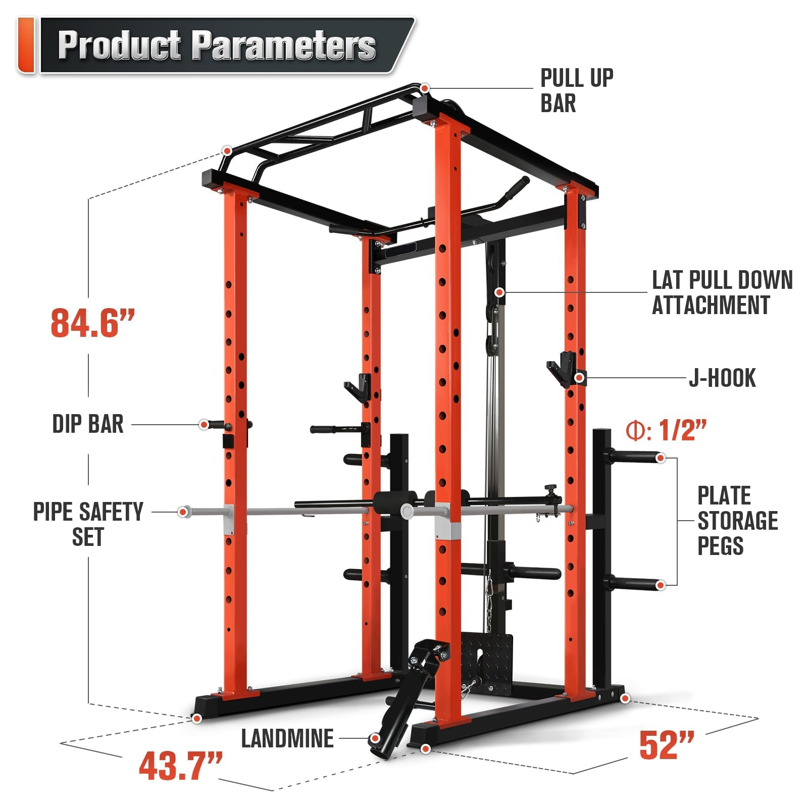 Home Gym System - 業務用多機能パワーケージホームジム（プルダウンシステム、スクワットラック、筋力トレーニングマシン、スポーツフィットネス付き）