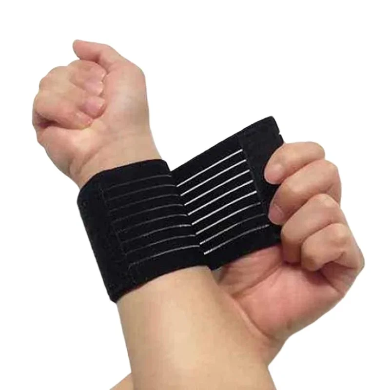 Lifting Straps Wrist - 1 個弾性包帯ハンドスポーツリストバンドジムサポートプロテクターリストブレーステニス綿ウェットフィットネス手首スポーツ安全部品