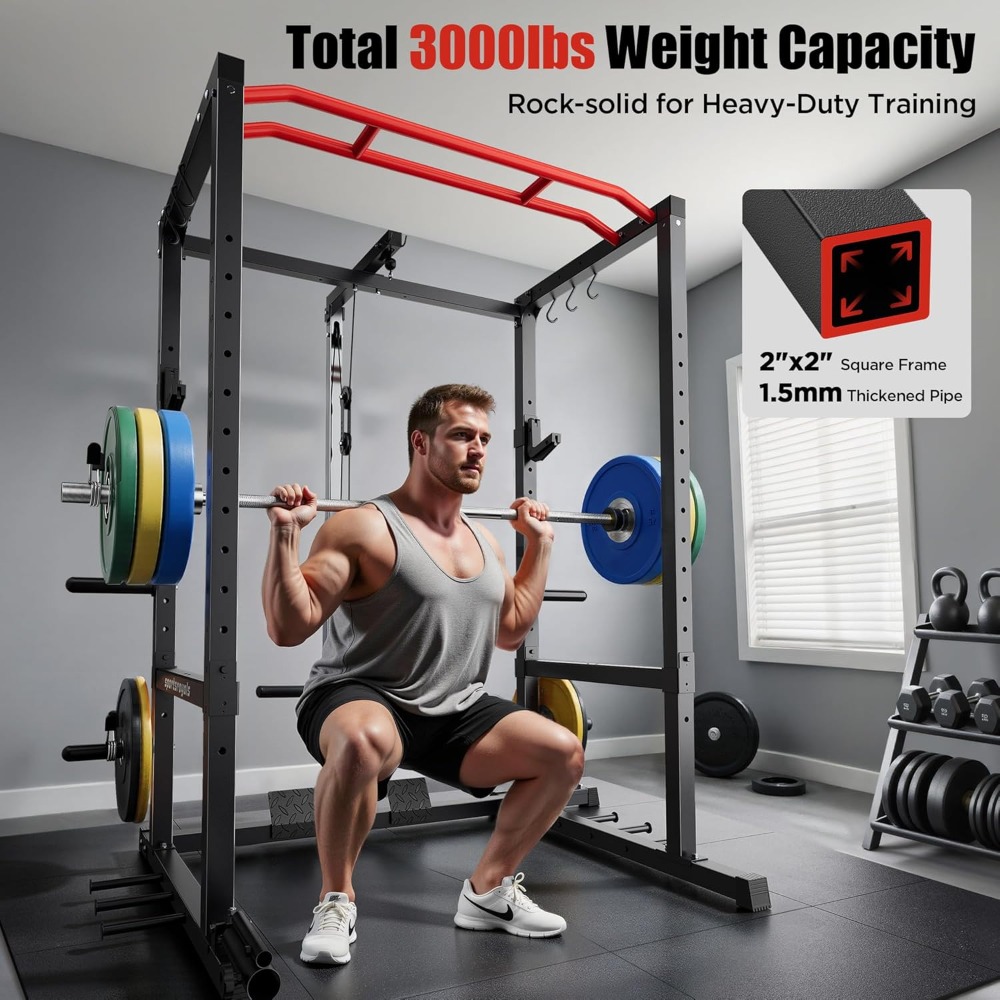 多機能パワーケージスクワットラック（プーリーシステム＆ラット - Home Gym Lat Pulldown のレビューと価格