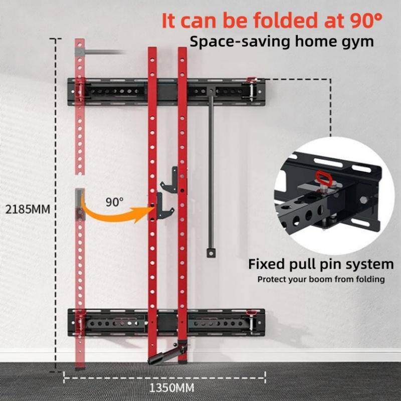 調整可能なパワーケージ壁掛け式折りたたみハーフスクワットラッ - Home Gym Half Rack のレビューと価格
