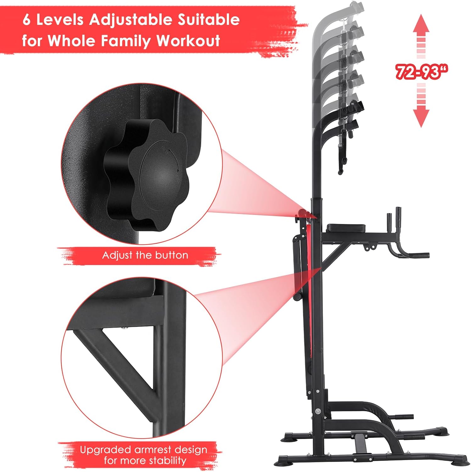 パワータワー（ベンチ付き）、懸垂バー、ディップススタンド、耐 - Pull Up Bar Tower のレビューと価格