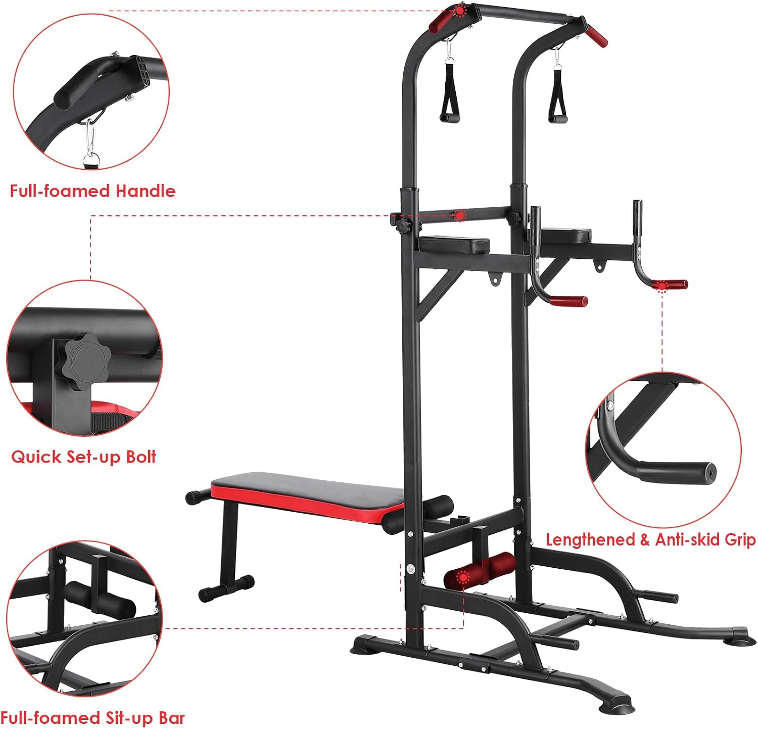 パワータワー（ベンチ付き）、懸垂バー、ディップススタンド、耐 - Pull Up Bar Tower のレビューと価格