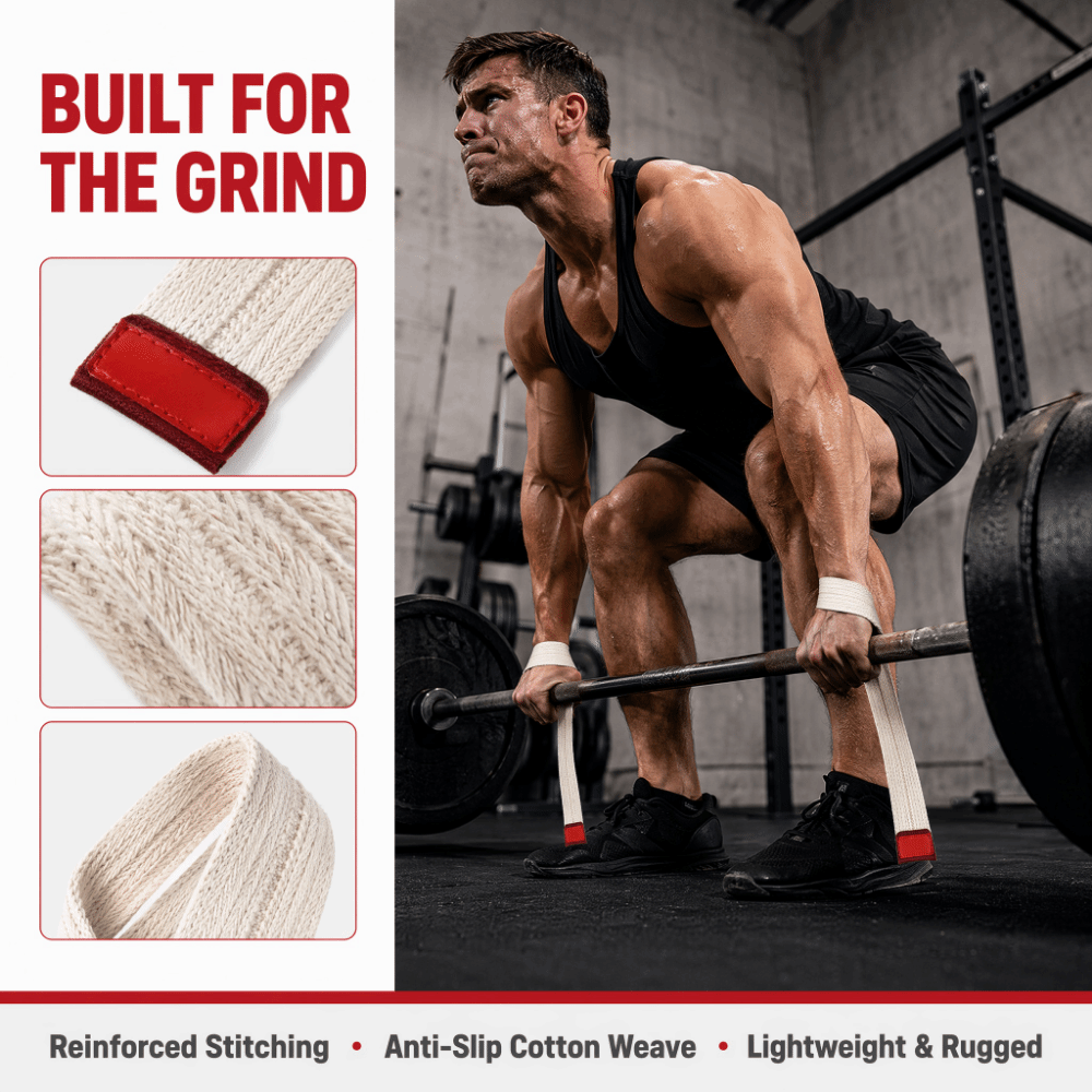 2 個のコットンリフティングストラップ通気性のあるループエン - Lifting Straps Wrist のレビューと価格