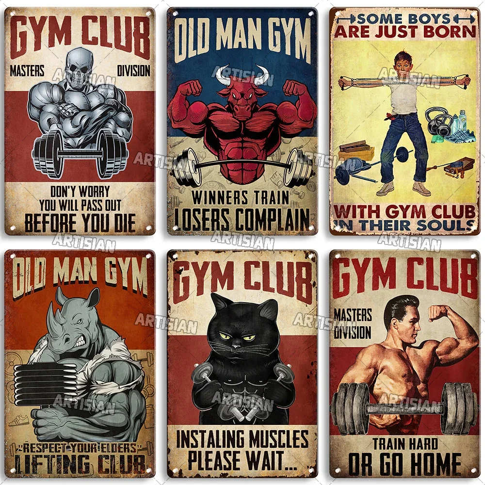 オールドマンジムクラブの感動的なフレーズアート絵画ウォールプ - Home Gym Setup のレビューと価格