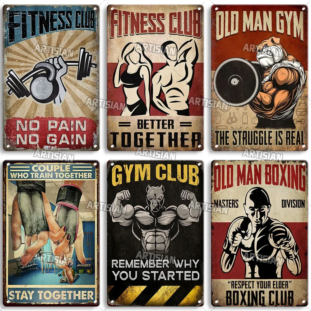 オールドマンジムクラブの感動的なフレーズアート絵画ウォールプ - Home Gym Setup のレビューと価格