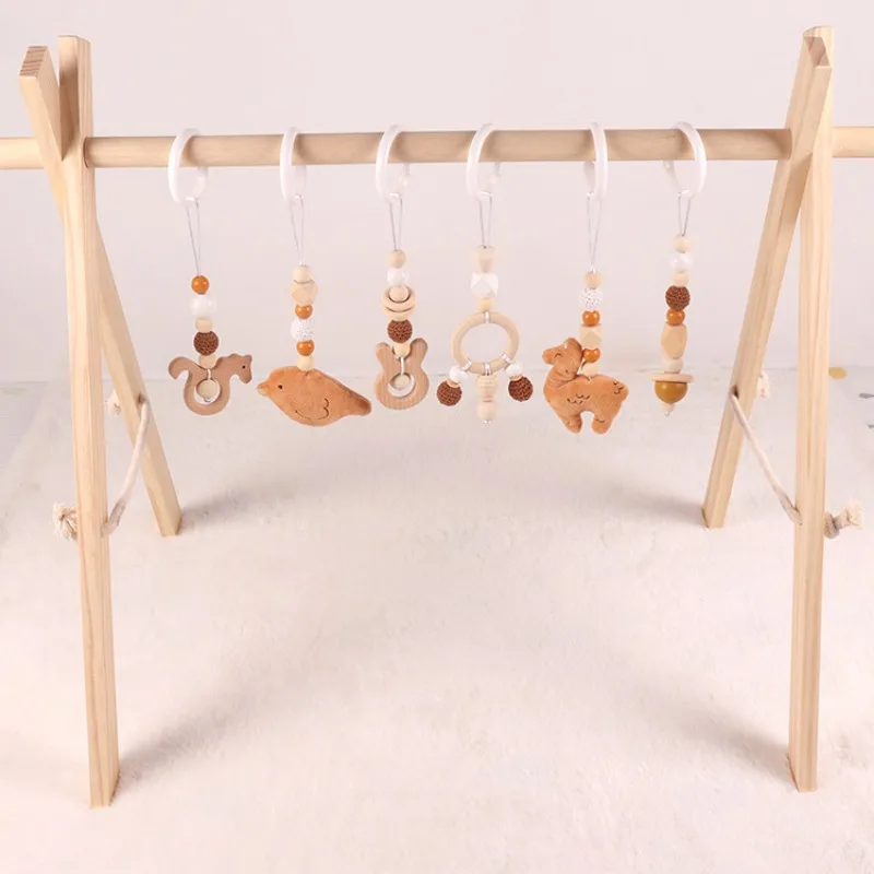 6 個木製赤ちゃんのおもちゃ木製ブナアクティビティジムフレー - Home Gym Setup のレビューと価格