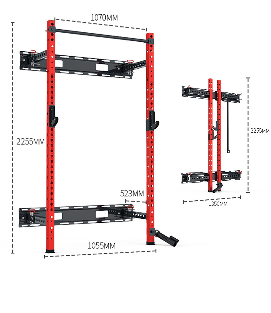 ホームジムフィットネス機器調節可能なパワーケージ壁掛け折りた - Home Gym Half Rack のレビューと価格