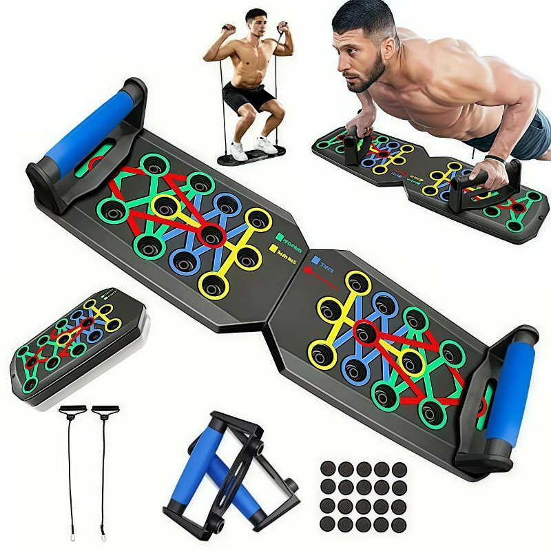 抵抗バンド付き折りたたみ式プッシュアップボード、多機能プッシ - Home Gym System のレビューと価格